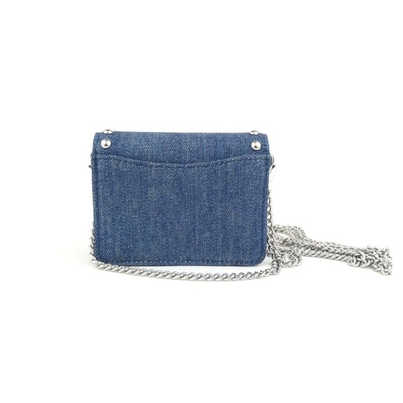 Coach Denim Mini Wallet On A Chain W/ Rivets NWT CN356 - Picture 3 of 5